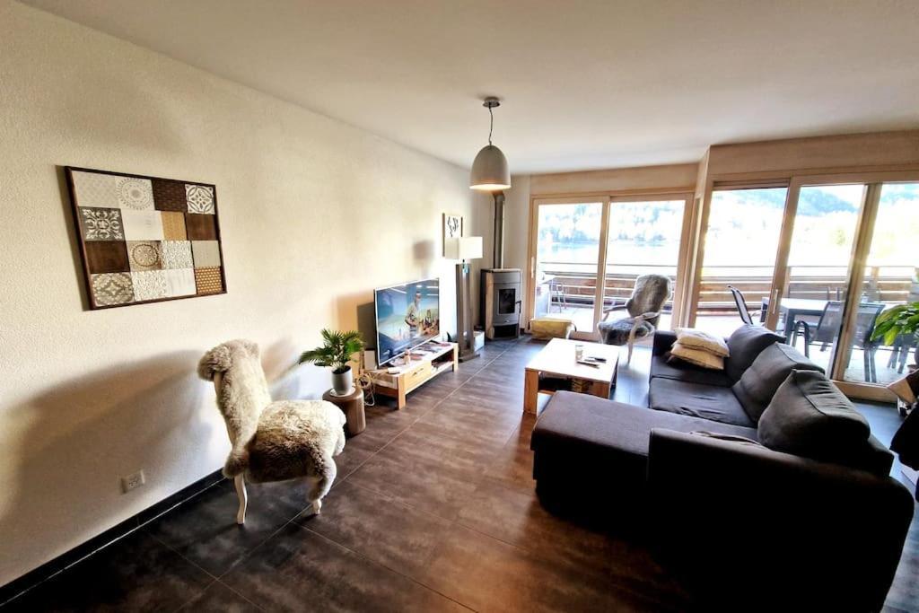 Superbe Appartement Champex-Lac Avec Piscine Et Sauna Bagian luar foto